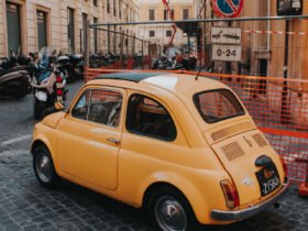 Orange Fiat 500