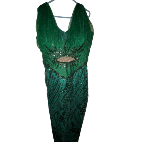 Green Sequins Dress - Image 3