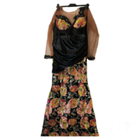 Golden Veil Floral Dress - Image 3