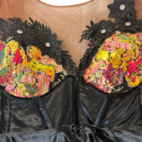 Golden Veil Floral Dress - Image 4